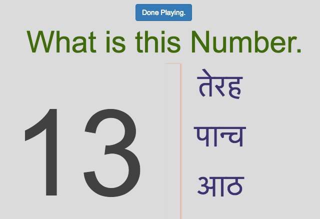 Hindi Number Activities